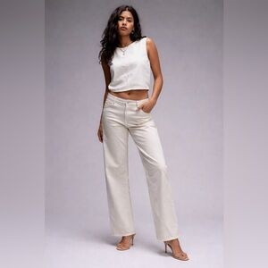 Mango Wide-Leg Jeans in Off-White